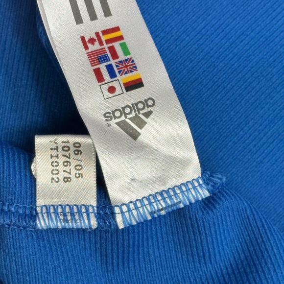 Adidas Long Sleeve Heavyweight‎ Shirt Size L Large Blue Black Stripes Y2K 2006 - Picture 8 of 9